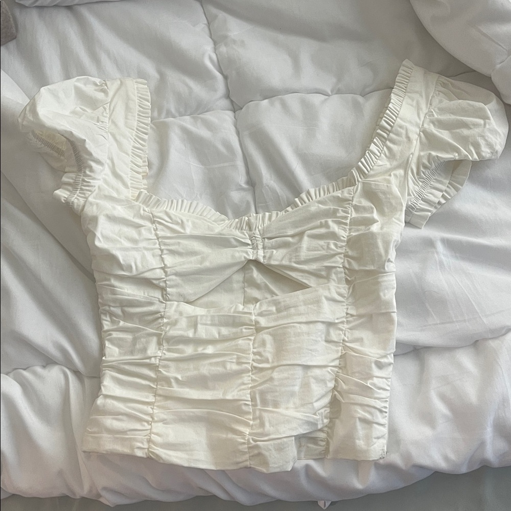 I.AM.GIA - Bustier Short Sleeve Top in White